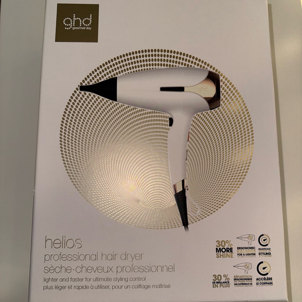 NEW GHD Helios Professional Hair Dryer - White and Rose Gold